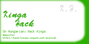 kinga hack business card